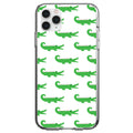 Green White Alligators Clear Shockproof iPhone Case