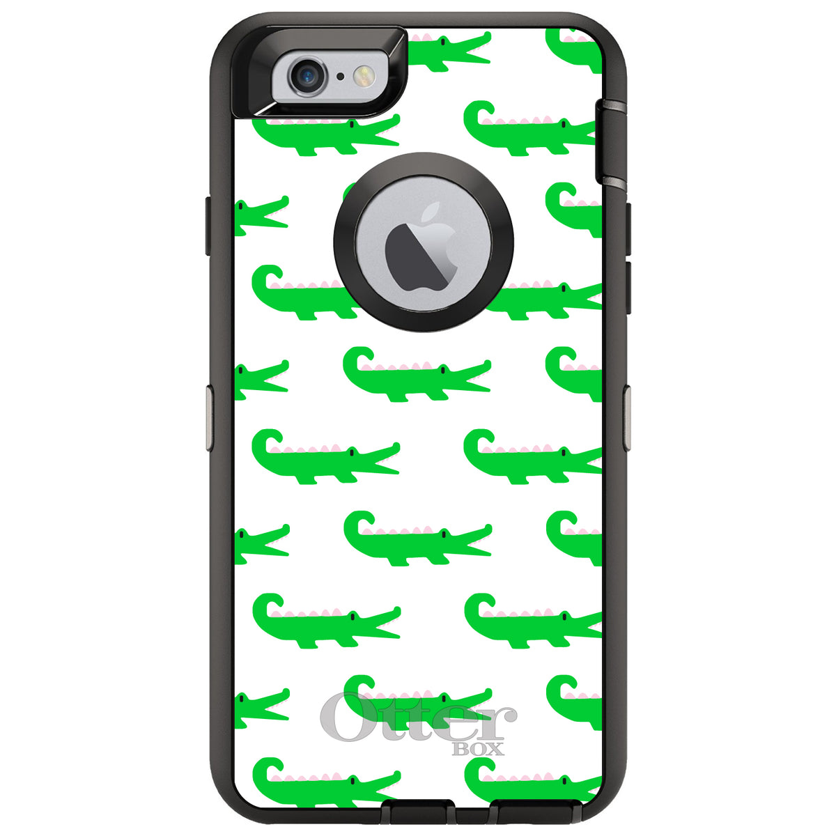 Green White Alligators OtterBox Defender Case for iPhone & Galaxy, view 4