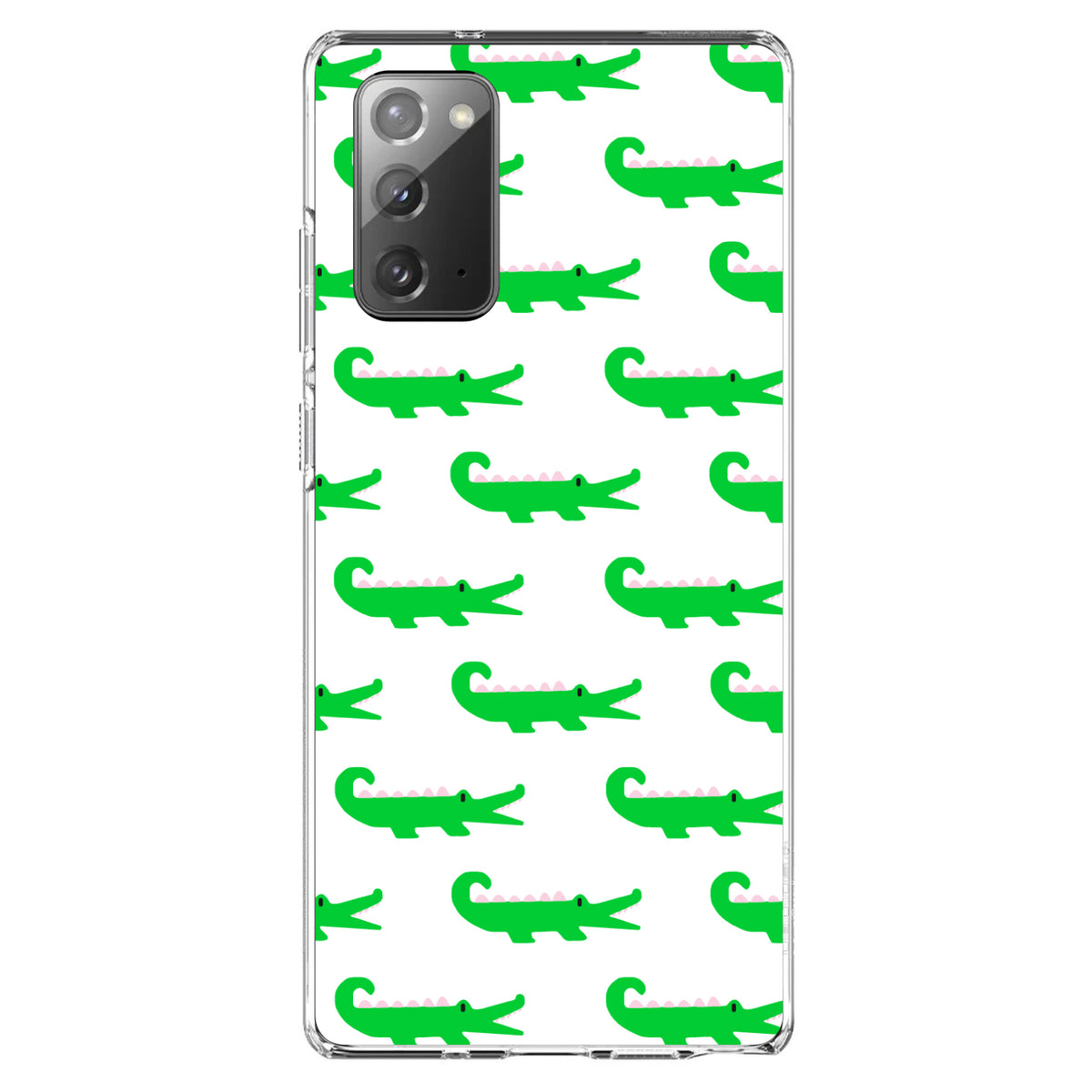 Green White Alligators Clear Shockproof iPhone Case, view 7
