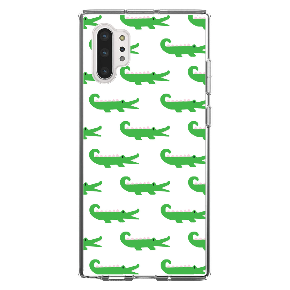 Green White Alligators Clear Shockproof iPhone Case, view 10