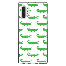 DistinctInk® Clear Shockproof Hybrid Case for Apple iPhone / Samsung Galaxy / Google Pixel - Green White Alligators