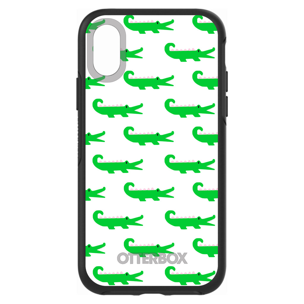 Green White Alligators OtterBox Symmetry Case for iPhone & Galaxy, view 4