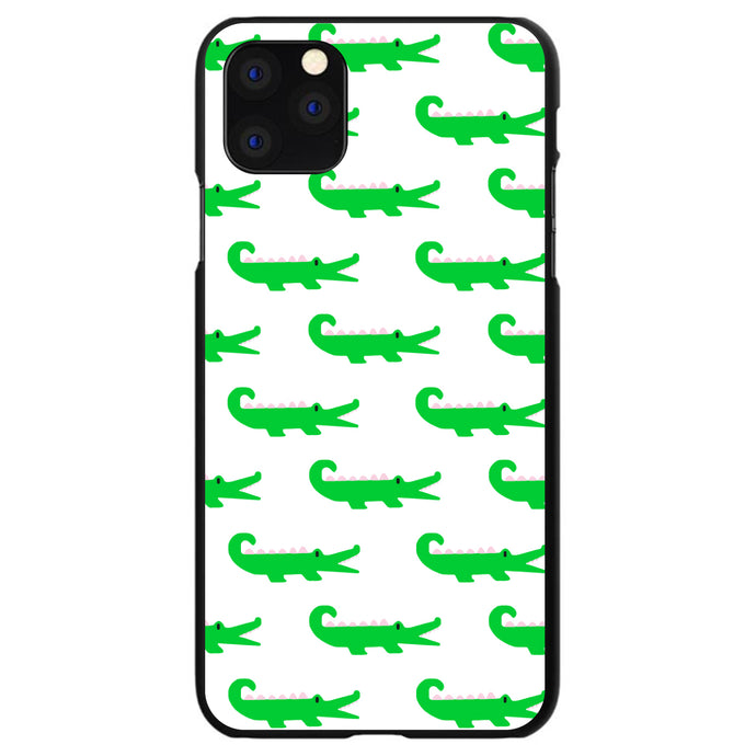 DistinctInk® Hard Plastic Snap-On Case for Apple iPhone or Samsung Galaxy - Green White Alligators