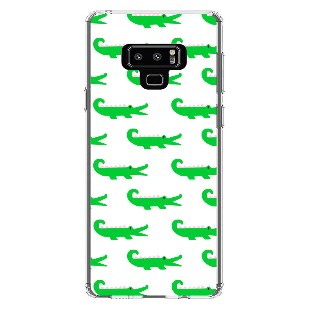 Green White Alligators Clear Shockproof iPhone Case, view 11