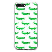 DistinctInk® Clear Shockproof Hybrid Case for Apple iPhone / Samsung Galaxy / Google Pixel - Green White Alligators