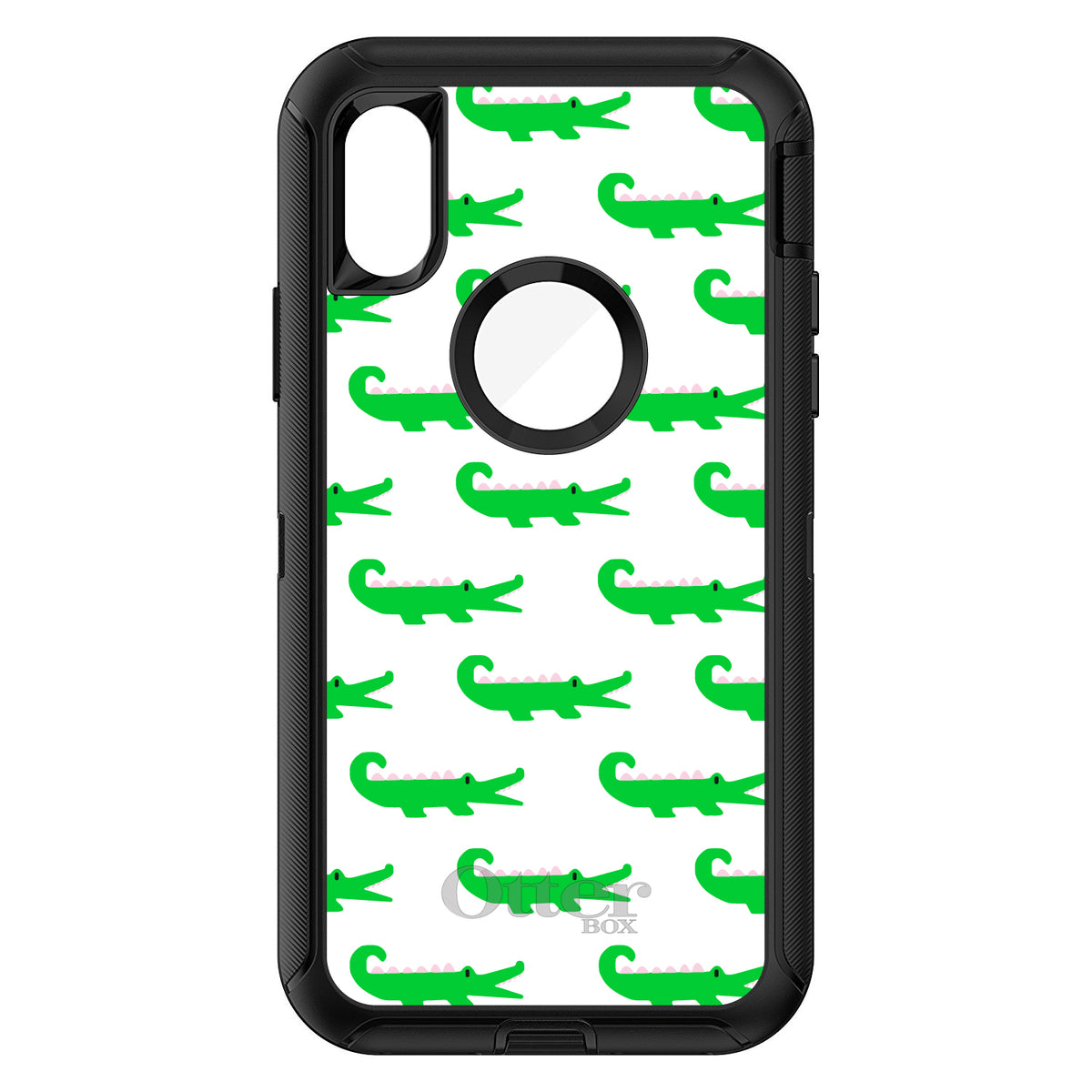 Green White Alligators OtterBox Defender Case for iPhone & Galaxy, view 3