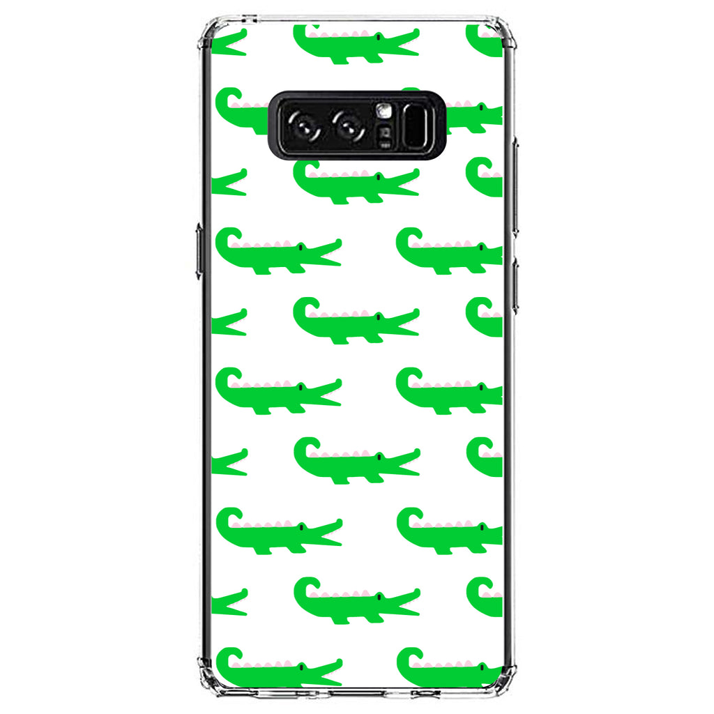 Green White Alligators Clear Shockproof iPhone Case, view 12