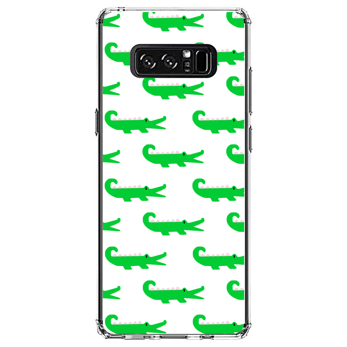 Green White Alligators Clear Shockproof iPhone Case, view 12