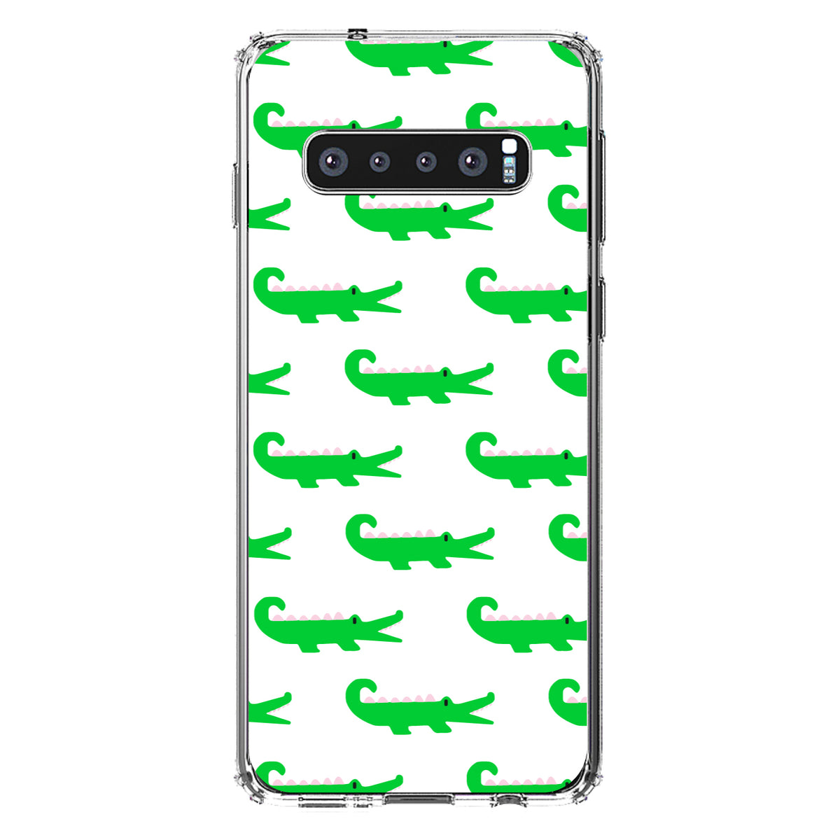 Green White Alligators Clear Shockproof iPhone Case, view 17