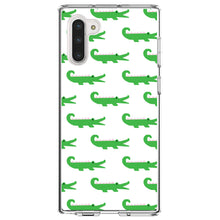 DistinctInk® Clear Shockproof Hybrid Case for Apple iPhone / Samsung Galaxy / Google Pixel - Green White Alligators