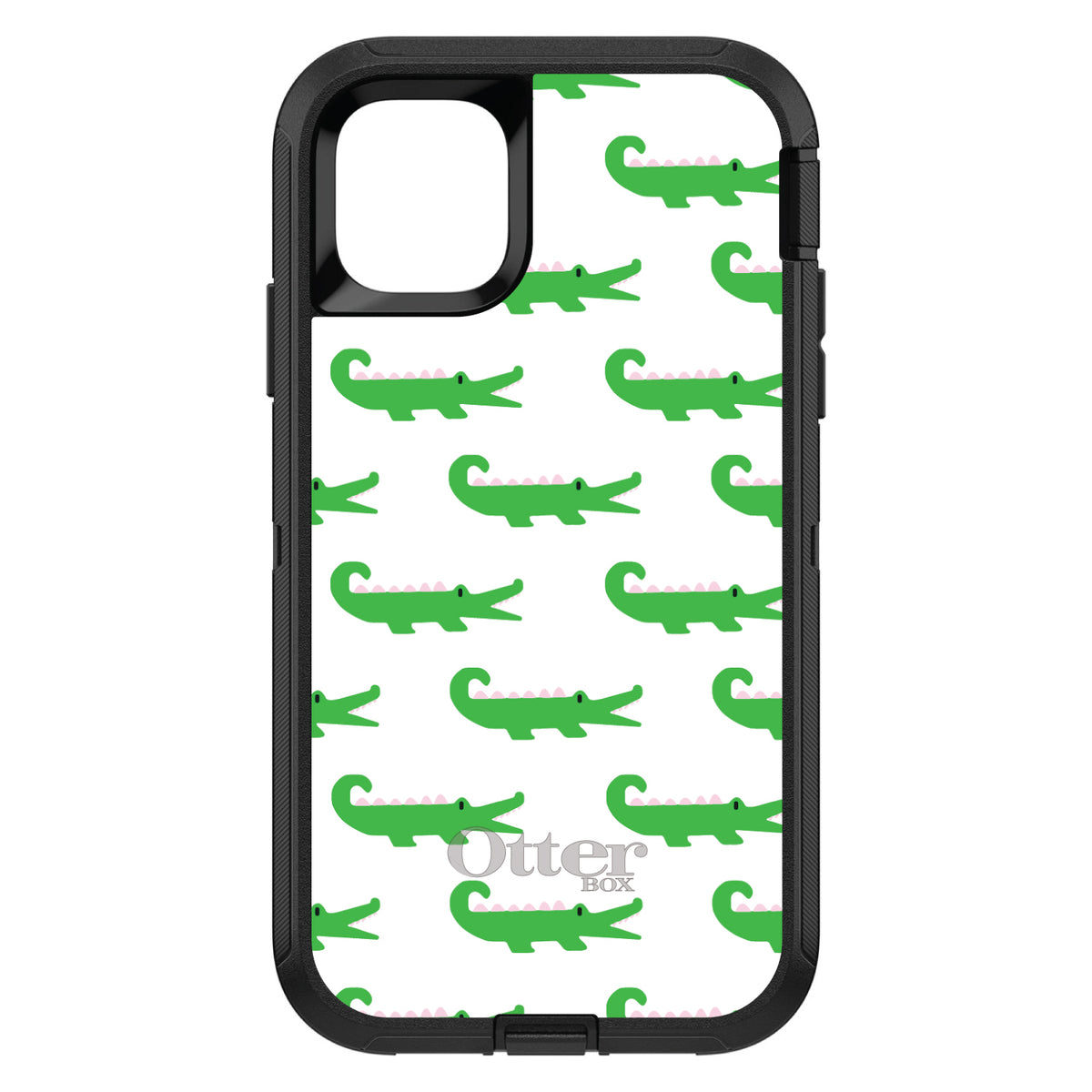 Green White Alligators OtterBox Defender Case for iPhone & Galaxy, view 2