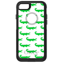 DistinctInk™ OtterBox Commuter Series Case for Apple iPhone or Samsung Galaxy - Green White Alligators