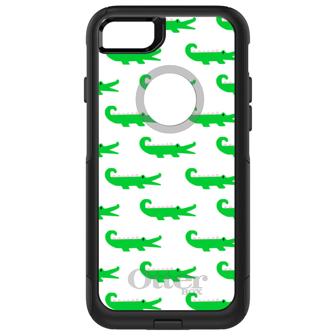 DistinctInk OtterBox Commuter Series Case for Apple iPhone or Samsung Galaxy - Green White Alligators