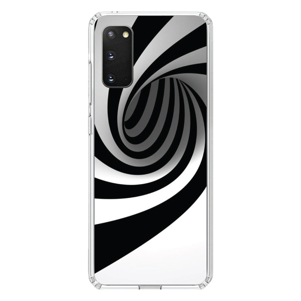 Black White Swirl Vortex Geometric Clear Shockproof iPhone Case, view 15