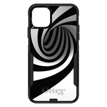 DistinctInk™ OtterBox Commuter Series Case for Apple iPhone or Samsung Galaxy - Black White Swirl Vortex Geometric