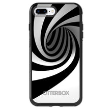 DistinctInk™ OtterBox Symmetry Series Case for Apple iPhone / Samsung Galaxy / Google Pixel - Black White Swirl Vortex Geometric
