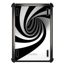 DistinctInk™ OtterBox Defender Series Case for Apple iPad / iPad Pro / iPad Air / iPad Mini - Black White Swirl Vortex Geometric