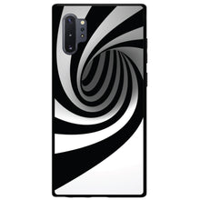 DistinctInk® Hard Plastic Snap-On Case for Apple iPhone or Samsung Galaxy - Black White Swirl Vortex Geometric