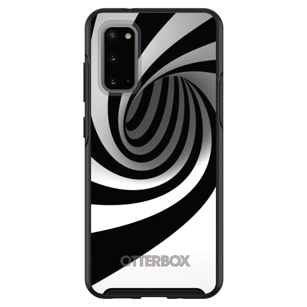 Black White Swirl Vortex Geometric OtterBox Symmetry Case for iPhone & Galaxy, view 5