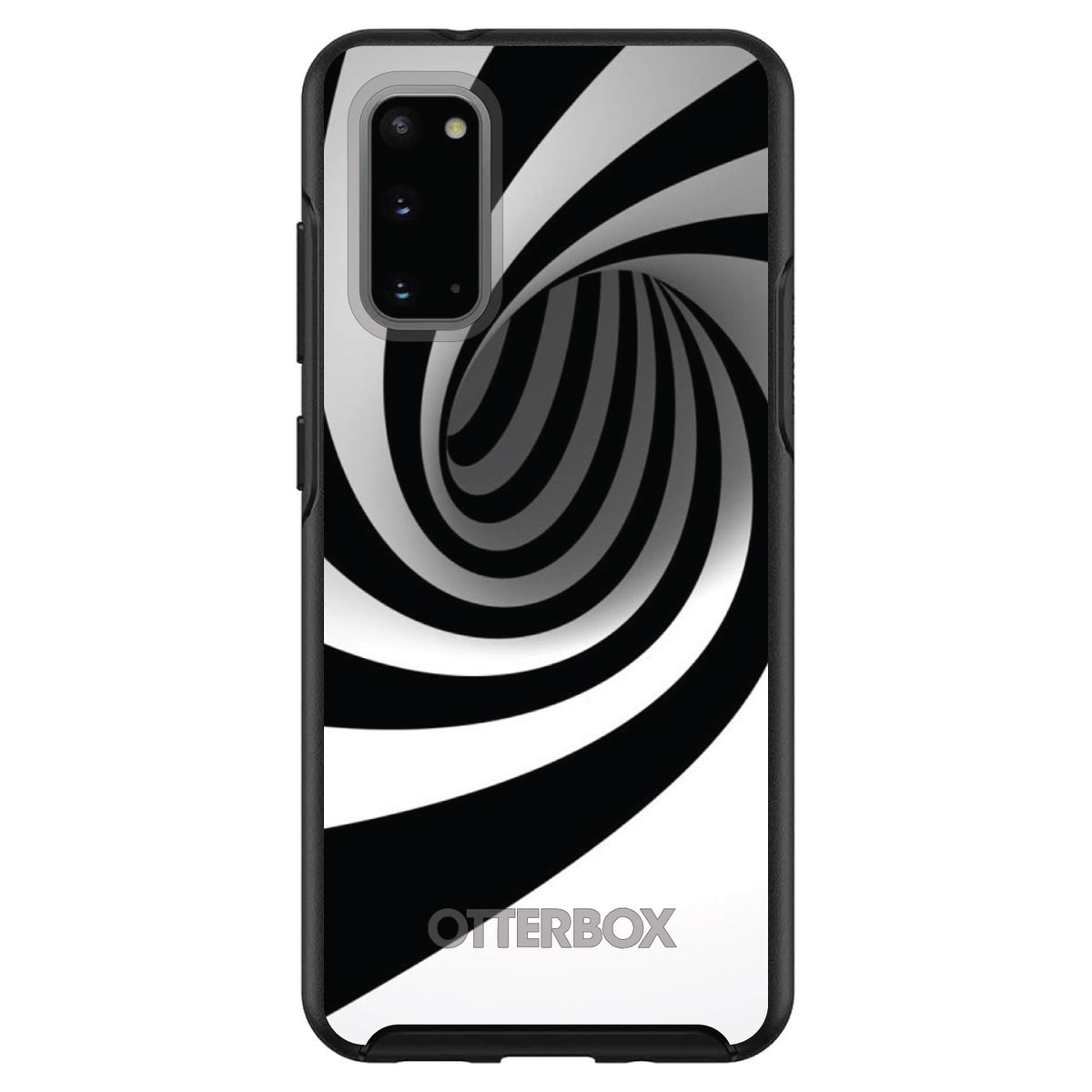 Black White Swirl Vortex Geometric OtterBox Symmetry Case for iPhone & Galaxy, view 5