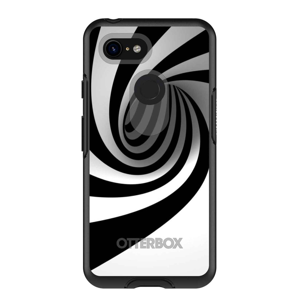 Black White Swirl Vortex Geometric OtterBox Symmetry Case for iPhone & Galaxy, view 15