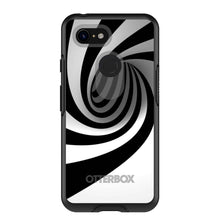 DistinctInk™ OtterBox Symmetry Series Case for Apple iPhone / Samsung Galaxy / Google Pixel - Black White Swirl Vortex Geometric