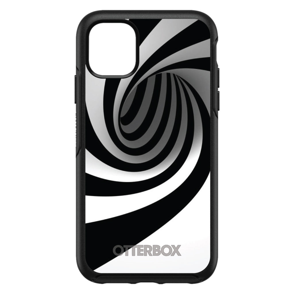 Black White Swirl Vortex Geometric OtterBox Symmetry Case for iPhone & Galaxy