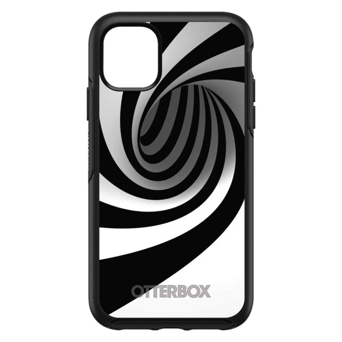 Black White Swirl Vortex Geometric OtterBox Symmetry Case for iPhone & Galaxy