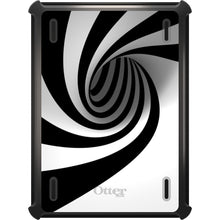 DistinctInk™ OtterBox Defender Series Case for Apple iPad / iPad Pro / iPad Air / iPad Mini - Black White Swirl Vortex Geometric