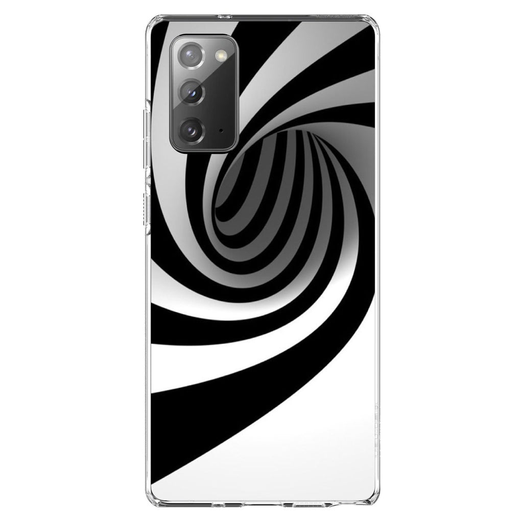 Black White Swirl Vortex Geometric Clear Shockproof iPhone Case, view 8