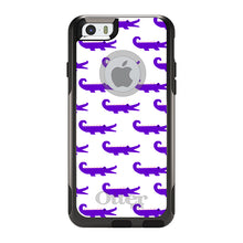 DistinctInk™ OtterBox Commuter Series Case for Apple iPhone or Samsung Galaxy - Purple White Alligators