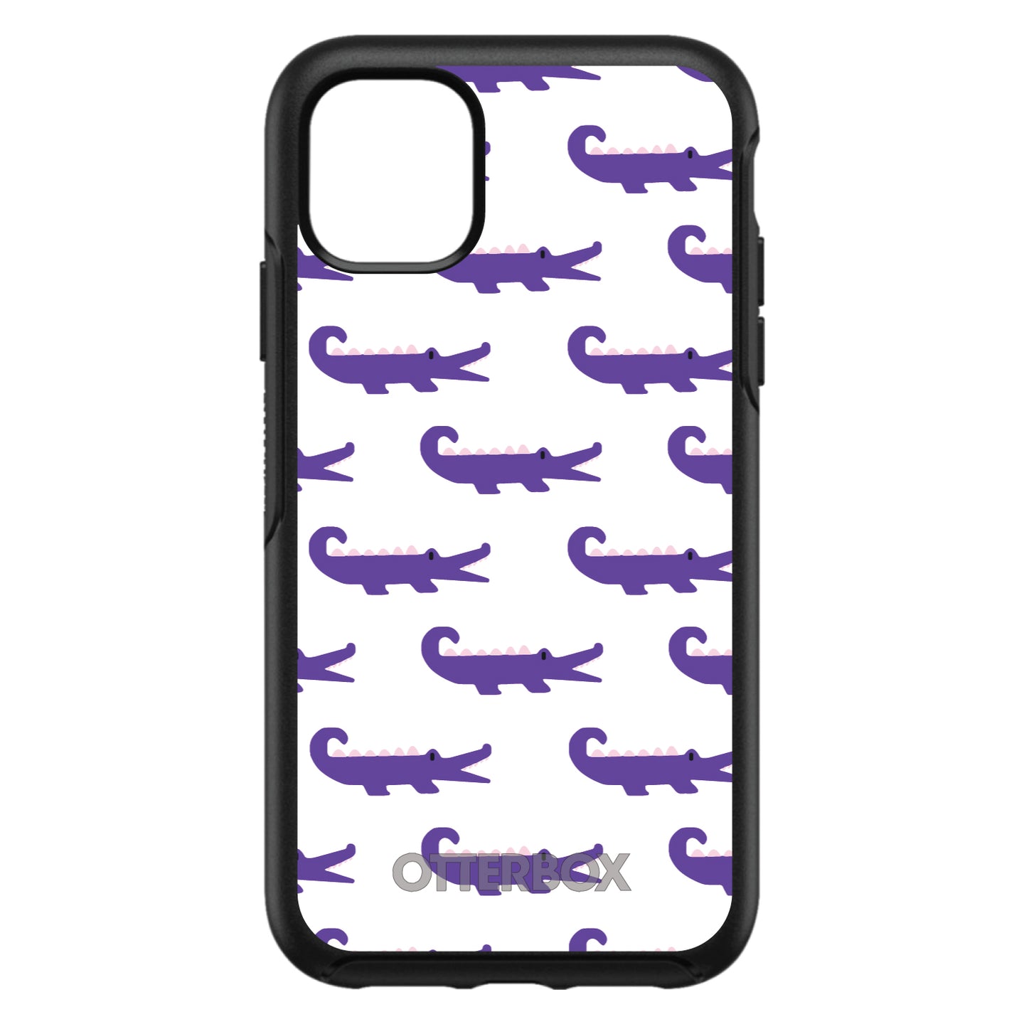 DistinctInk™ OtterBox Symmetry Series Case for Apple iPhone / Samsung Galaxy / Google Pixel - Purple White Alligators