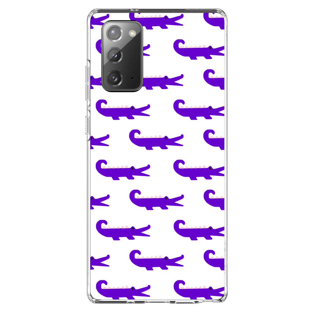 Purple White Alligators Clear Shockproof iPhone Case, view 7