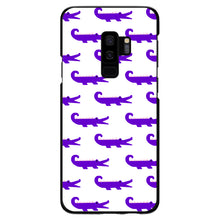 DistinctInk® Hard Plastic Snap-On Case for Apple iPhone or Samsung Galaxy - Purple White Alligators