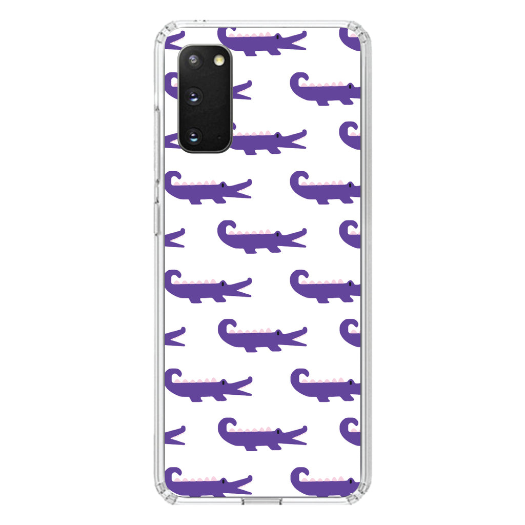 Purple White Alligators Clear Shockproof iPhone Case, view 15