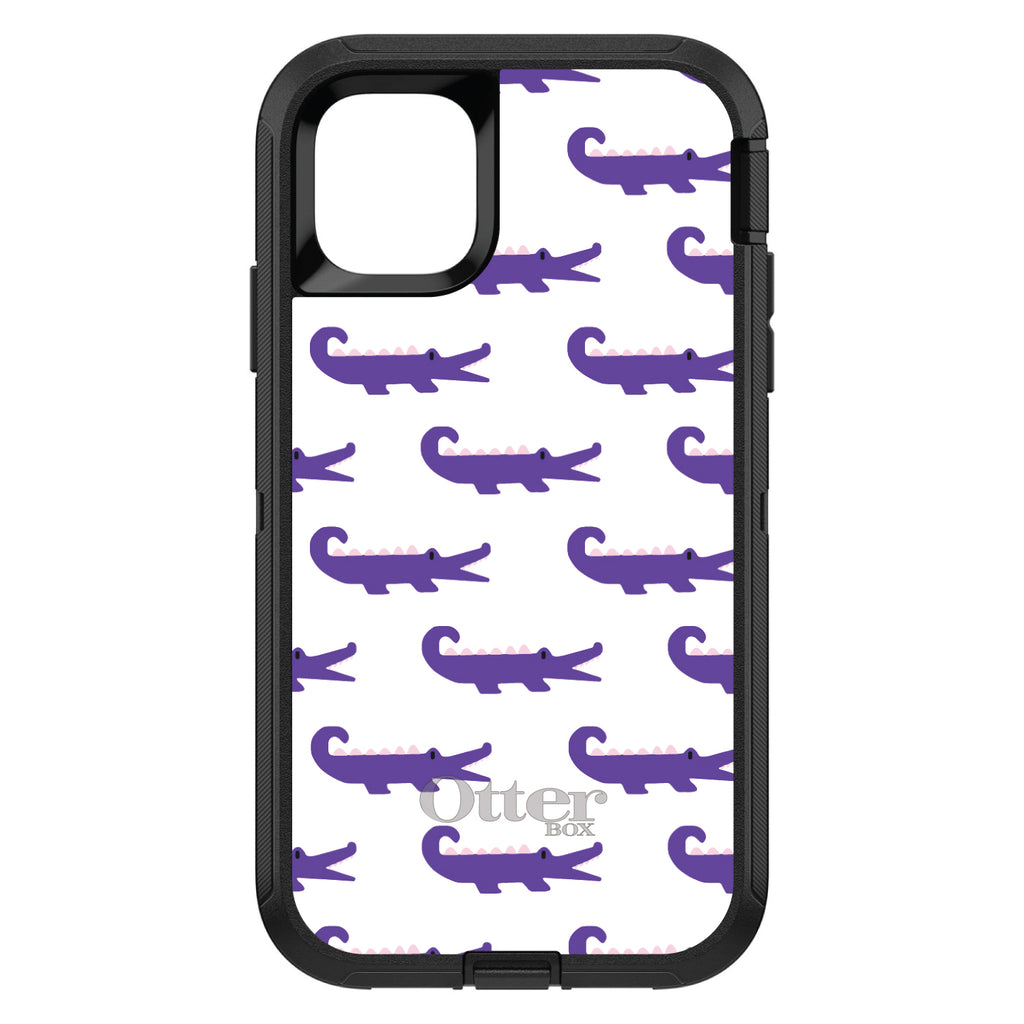 Purple White Alligators OtterBox Defender Case for iPhone & Galaxy, view 2