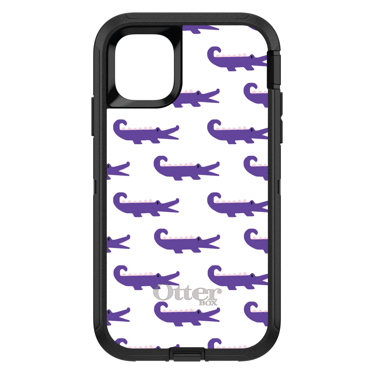 Purple White Alligators OtterBox Defender Case for iPhone & Galaxy, view 2