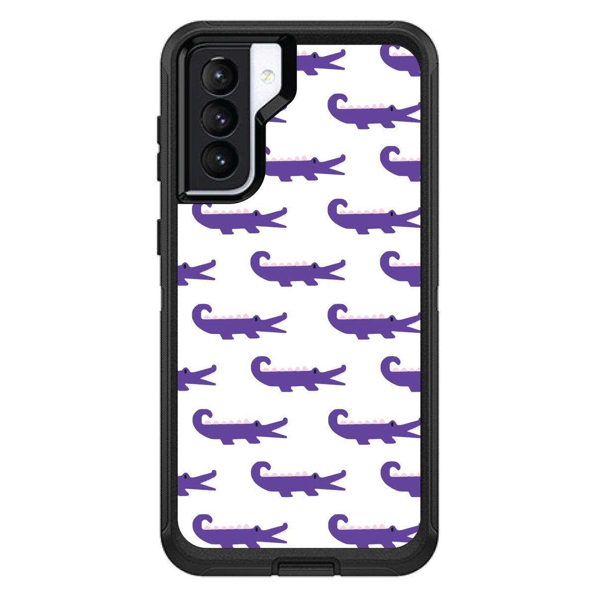 Purple White Alligators OtterBox Defender Case for iPhone & Galaxy, view 6