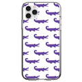 Purple White Alligators Clear Shockproof iPhone Case