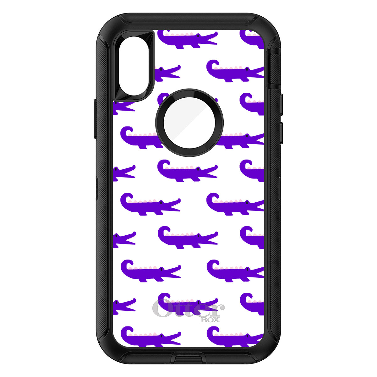 Purple White Alligators OtterBox Defender Case for iPhone & Galaxy, view 3