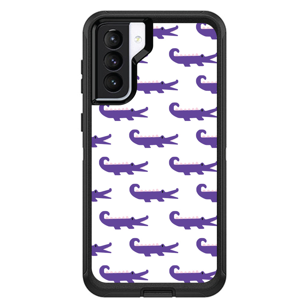 Purple White Alligators OtterBox Defender Case for iPhone & Galaxy, view 5