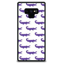 DistinctInk® Hard Plastic Snap-On Case for Apple iPhone or Samsung Galaxy - Purple White Alligators