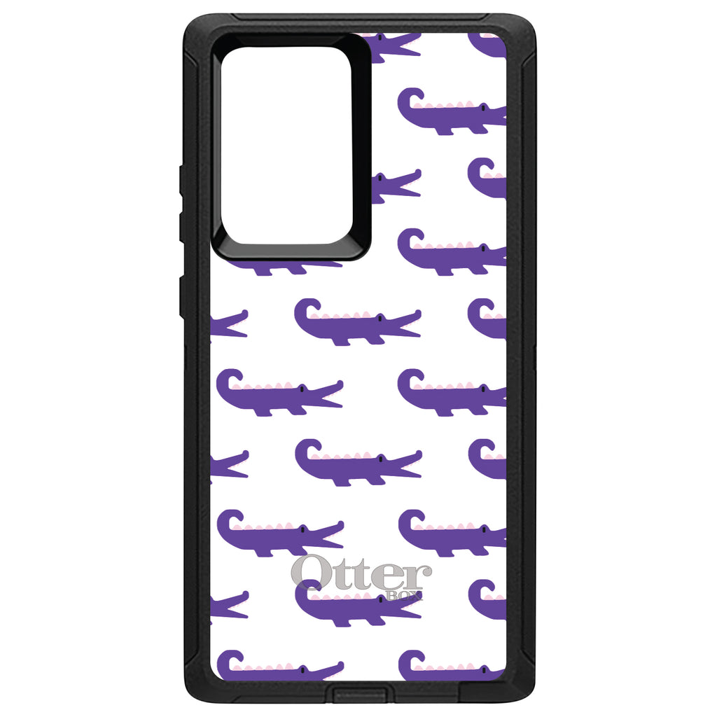 Purple White Alligators OtterBox Defender Case for iPhone & Galaxy, view 13