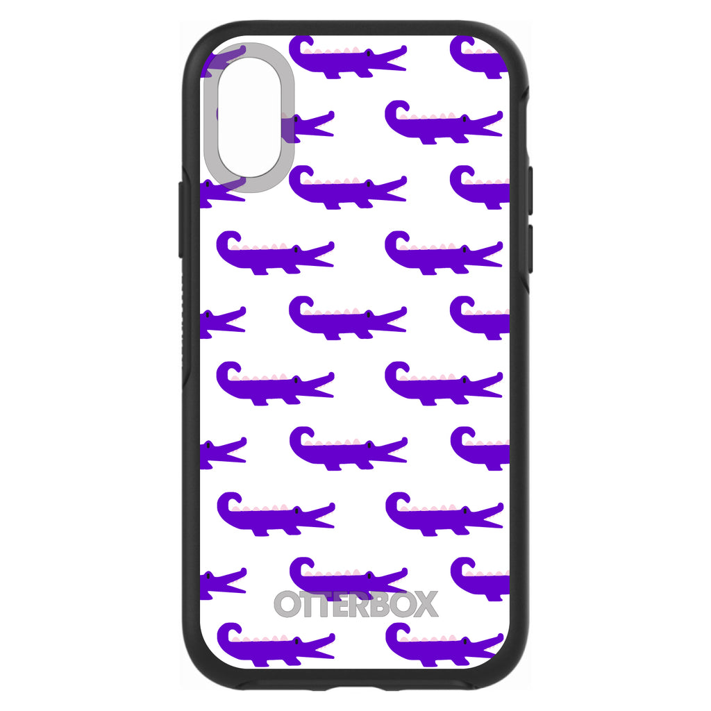 Purple White Alligators OtterBox Symmetry Case for iPhone & Galaxy, view 4