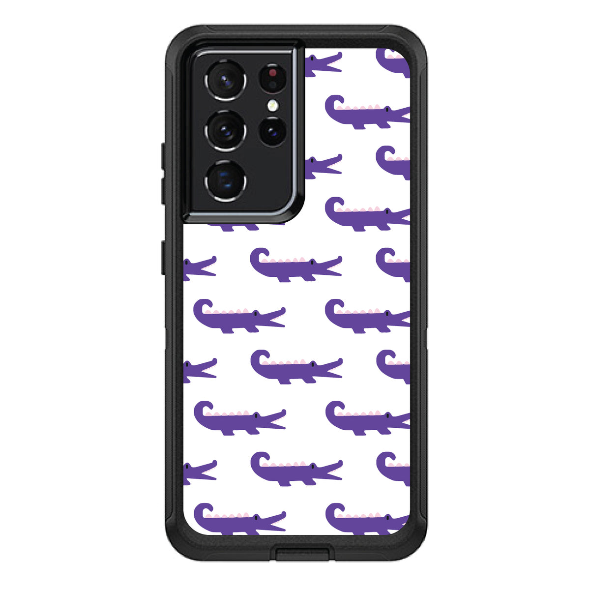 Purple White Alligators OtterBox Defender Case for iPhone & Galaxy, view 7