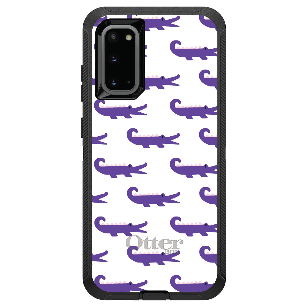 Purple White Alligators OtterBox Defender Case for iPhone & Galaxy, view 8