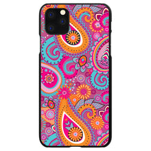 DistinctInk® Hard Plastic Snap-On Case for Apple iPhone or Samsung Galaxy - Pink Blue Orange Paisley