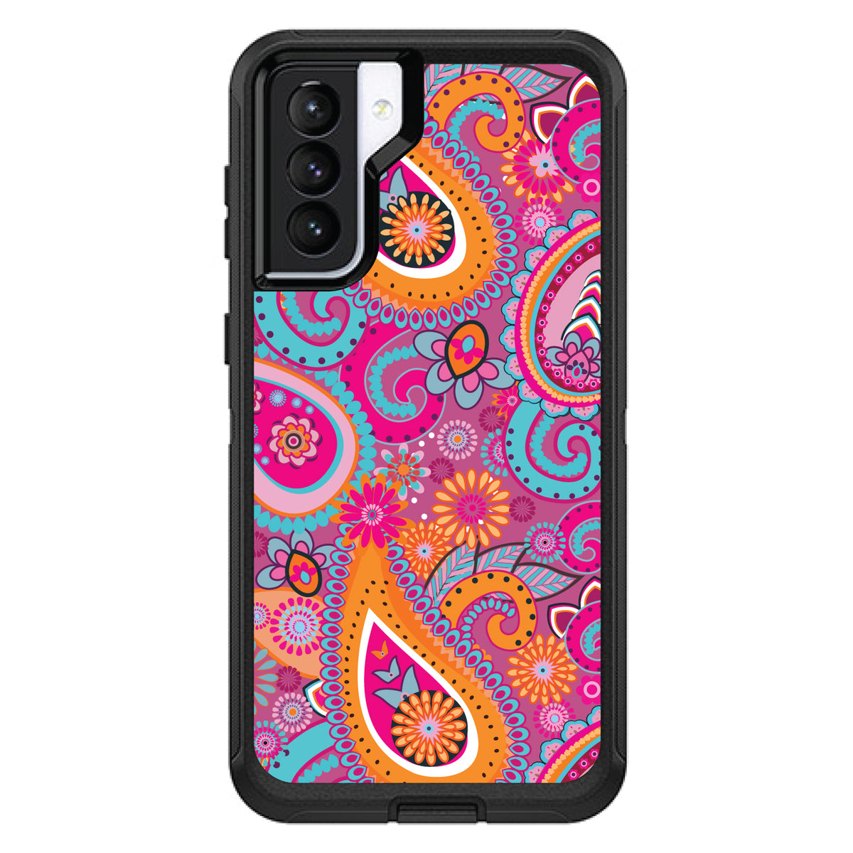 Pink Blue Orange Paisley OtterBox Defender Case for iPhone & Galaxy, view 6