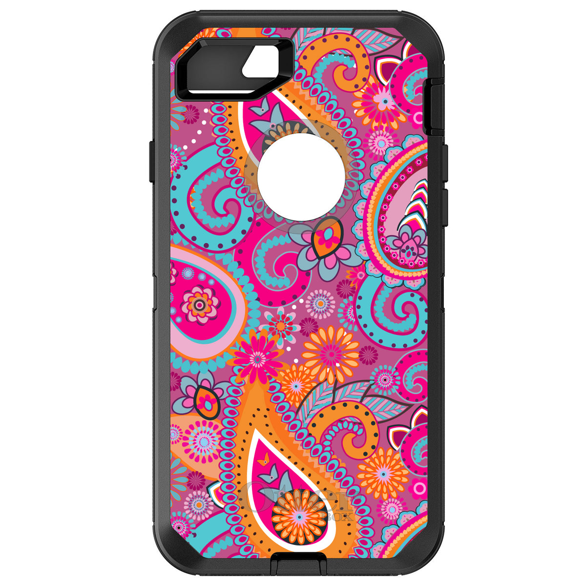 Pink Blue Orange Paisley OtterBox Defender Case for iPhone & Galaxy