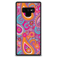 DistinctInk® Hard Plastic Snap-On Case for Apple iPhone or Samsung Galaxy - Pink Blue Orange Paisley